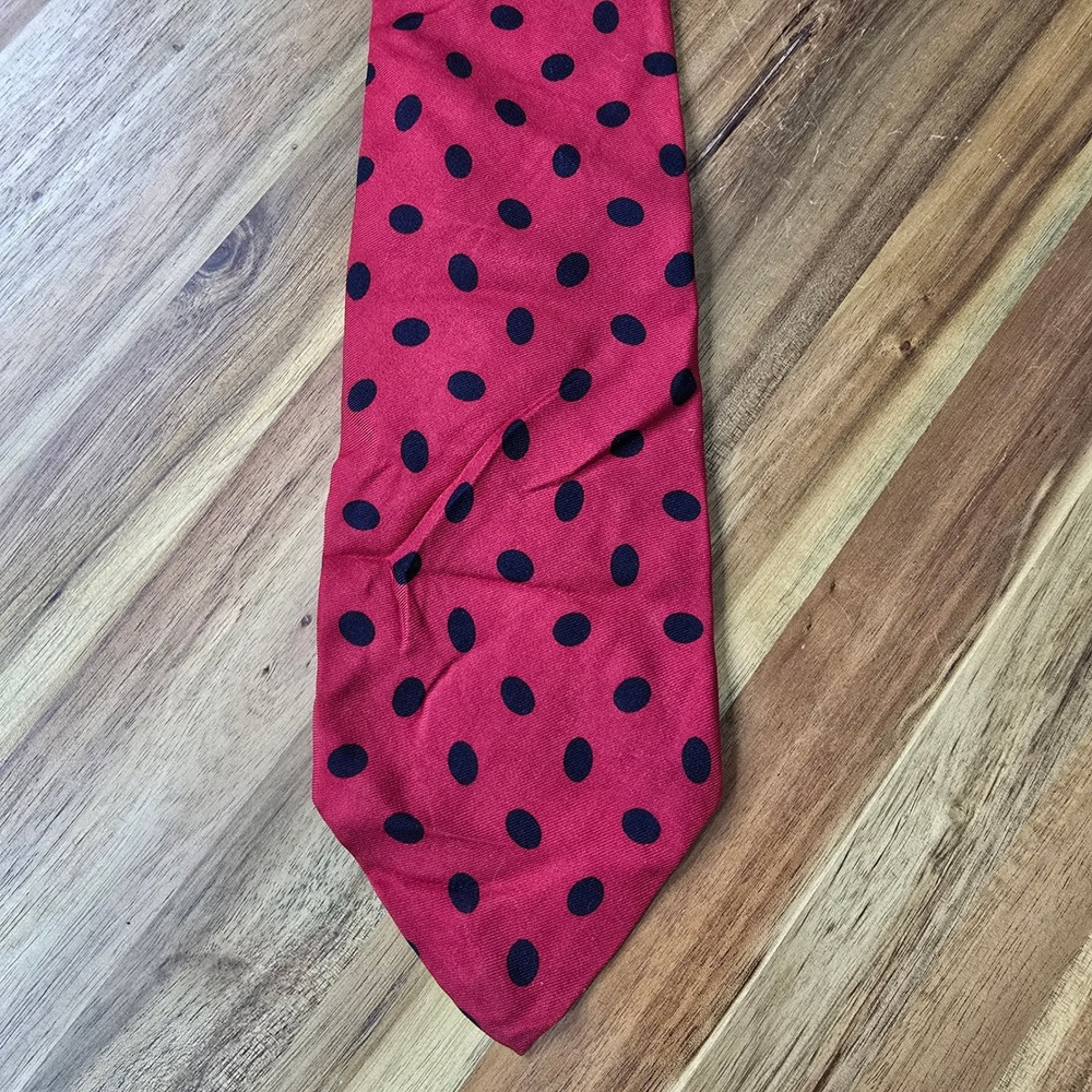 Abercrombie & Fitch Neck Tie Mens Red Polka Dot Silk Classic Preppy USA Vintage